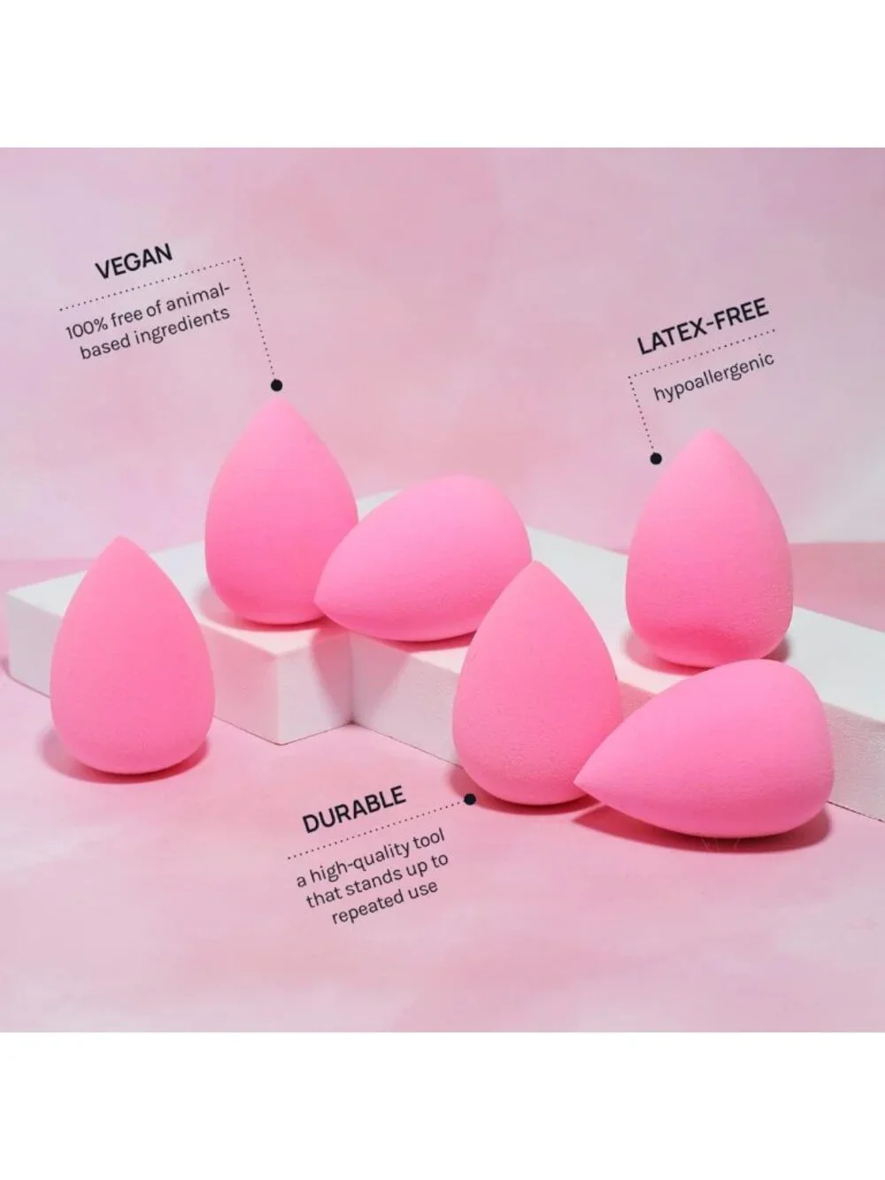 Latex-Free Makeup Sponge Set of 6 - Super Soft Blenders for Powder, Cream